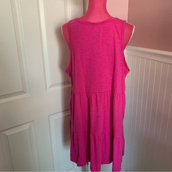 Fuchsia pink Sleeveless GAP Tiered Sundress XXL - Picture 4 of 5
